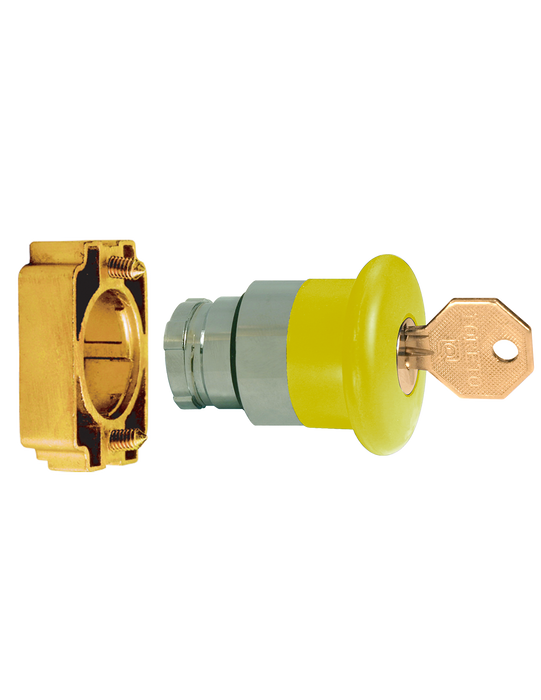 Altech 2AMLKB8 Mushroom with Key Release - Non-Illuminated Metal Operator