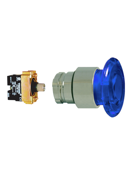Altech 2ALM6LB-024 Mushroom Illuminated Momentary - Illuminated Mushroom Metal Operator
