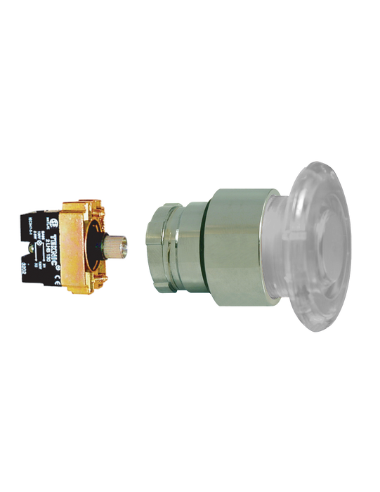 Altech 2ALM7LB-024 Mushroom Illuminated Momentary - Illuminated Mushroom Metal Operator