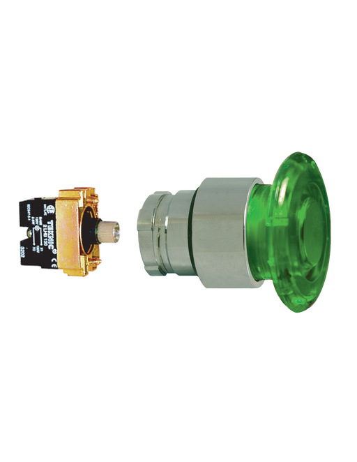 Altech 2ALM3LB-110 Mushroom Illuminated Momentary - Illuminated Mushroom Metal Operator