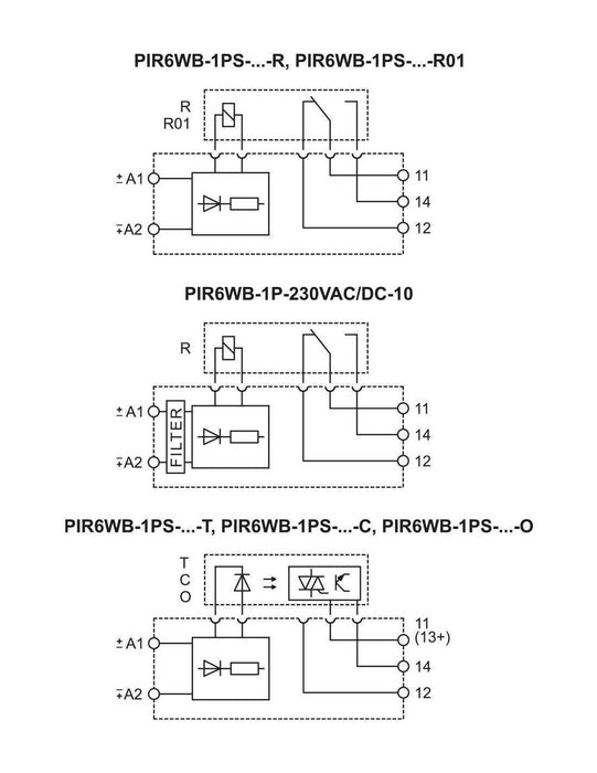 Altech PIR6WB-1PS-6VDC-T SPST(1NO), 2A, Solid State Triac (T) Relay