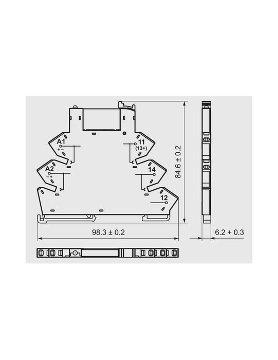Altech PIR6WB-1PS-42VAC/DC-T SPST(1NO), 2A, Solid State Triac (T) Relay