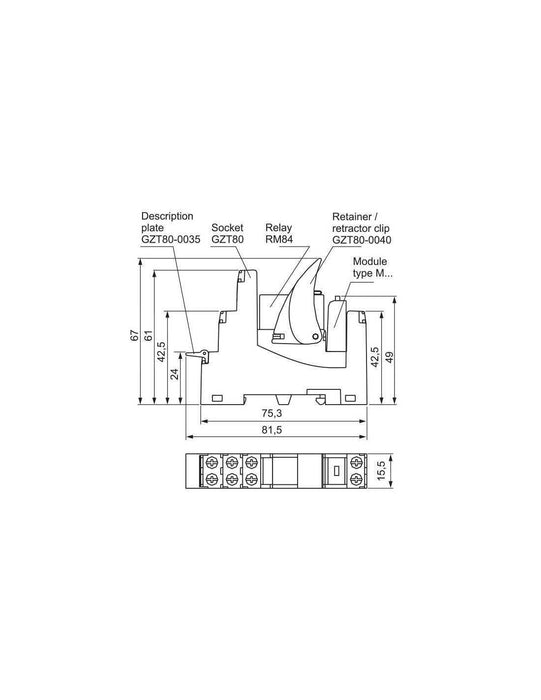 Altech PI84-120AC-M93G GTZ80 Socket, PI84 Interface Relay