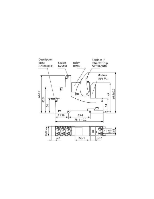 Altech PI85-024DC-00LD GTM80 Socket, PI85 Interface Relay