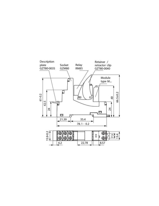 Altech PI85-024DC-00LV GTM80 Socket, PI85 Interface Relay