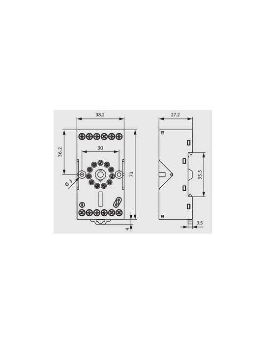 Altech GZP11 Plug-In Relay Socket for R15 3PDT Series