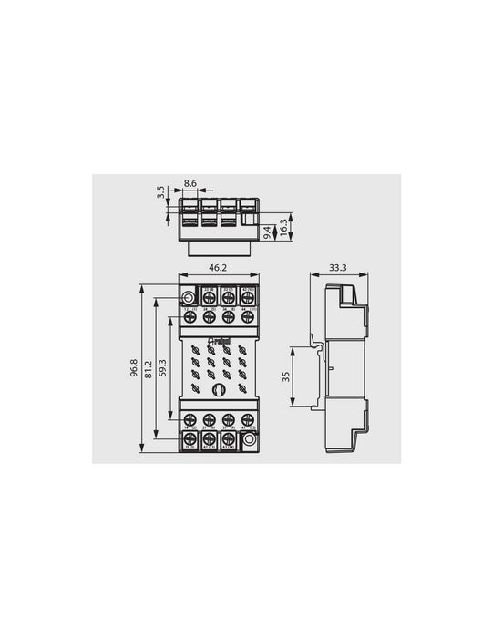 Altech GZ14U Plug-In Relay Socket for R15 4PDT Series
