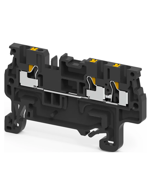 Altech CP1.5/3/BL Black - Feed-Through, 3 Connection Terminal Block