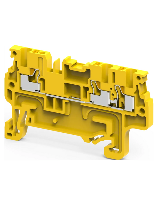 Altech CP1.5/3/Y Yellow - Feed-Through, 3 Connection Terminal Block