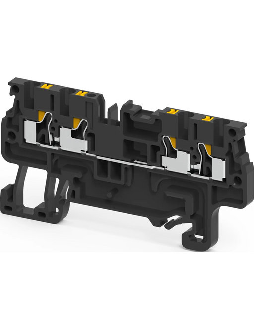 Altech CP1.5/4/BL Black - Feed-Through, 4 Connection Terminal Block