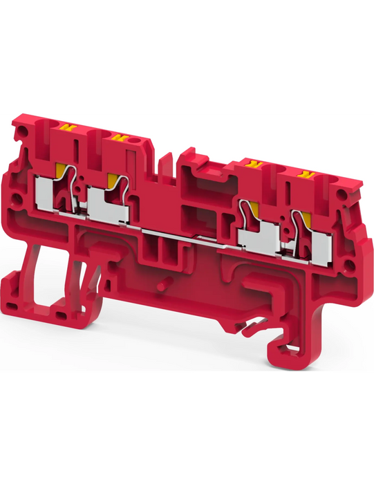 Altech CP1.5/4/R Red - Feed-Through, 4 Connection Terminal Block