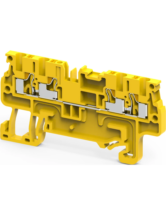 Altech CP1.5/4/Y Yellow - Feed-Through, 4 Connection Terminal Block