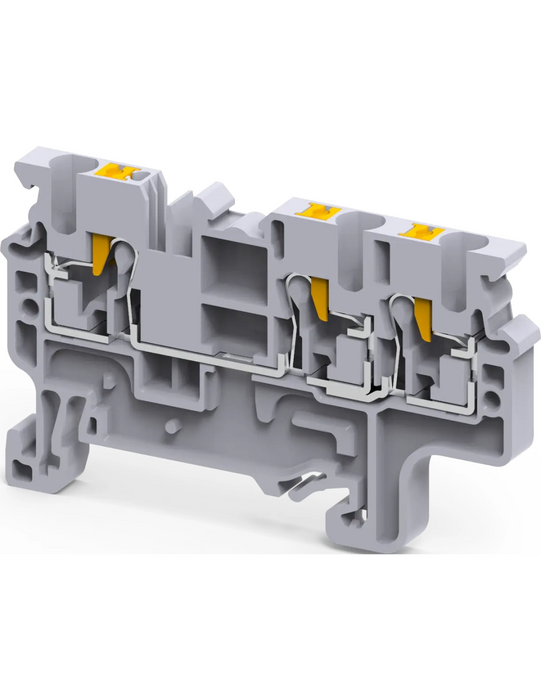 Altech CP2.5/3 Grey - Feed-Through, 3 Connection Terminal Block