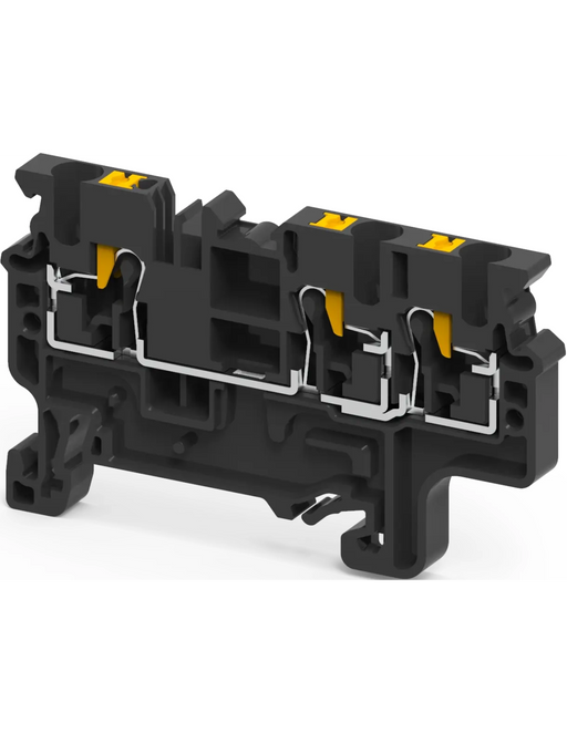 Altech CP2.5/3/BL Black - Feed-Through, 3 Connection Terminal Block