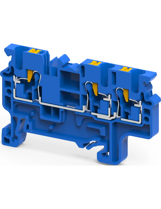 Altech CP2.5/3/BU Blue - Feed-Through, 3 Connection Terminal Block