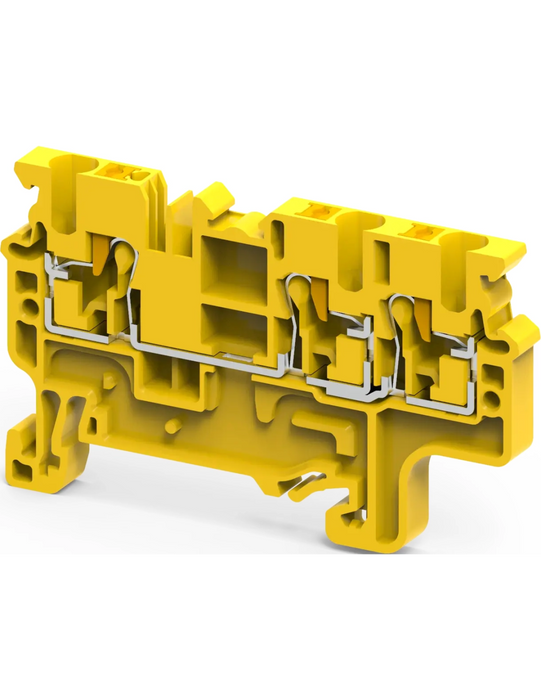 Altech CP2.5/3/Y Yellow - Feed-Through, 3 Connection Terminal Block