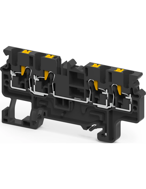 Altech CP2.5/4/BL Black - Feed-Through, 4 Connection Terminal Block