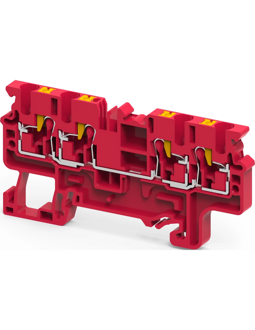 Altech CP2.5/4/R Red - Feed-Through, 4 Connection Terminal Block