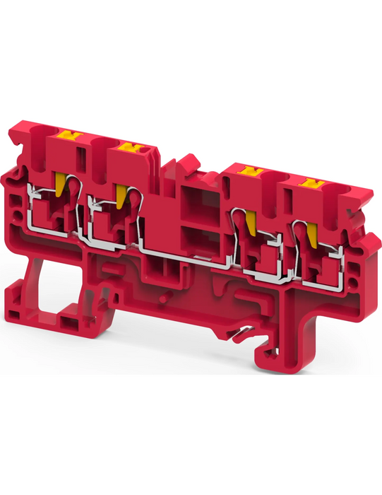 Altech CP2.5/4/R Red - Feed-Through, 4 Connection Terminal Block