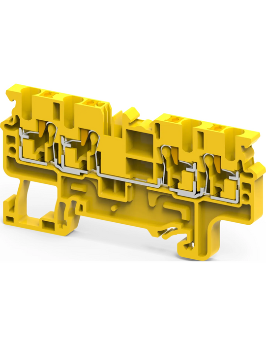 Altech CP2.5/4/Y Yellow - Feed-Through, 4 Connection Terminal Block