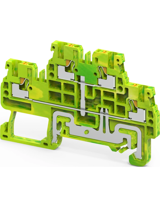 Altech CPDLG1.5(I.S) Yellow/Green - 4 Connection Ground Terminal Block