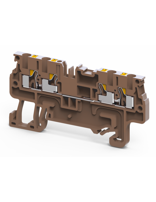 Altech CP1.5/4/DB Brown - Feed-Through, 4 Connection Terminal Block
