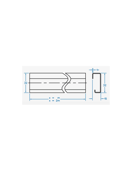 Altech 2511150/1M Unperforated Zinc-Plated Steel DIN Rail for Terminal Blocks