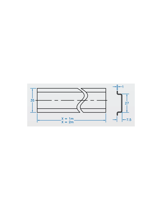 Altech 2511111/1M Unperforated Aluminum DIN Rail for Terminal Blocks