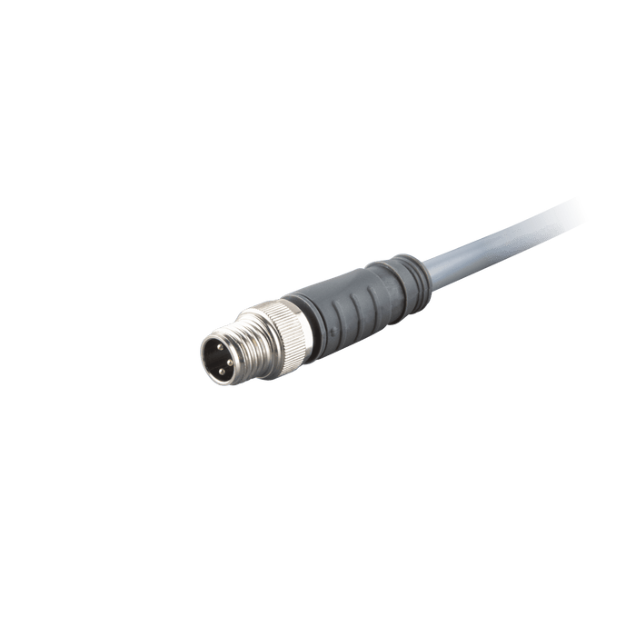 Sensor-Actuator Cordset, Single-ended, M8 A-code 3-pin Straight Male, with PUR grey jacket 0.25mm² (24 AWG) 5 million bending cycles cable, 6 m