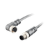 Sensor-Actuator Cordset, Double-ended, M12 A-code 12-pin Angled Female, to M12 A-code 12-pin Straight Male, with PVC grey jacket 0.25mm² (24 AWG) cable, 3 m