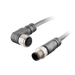 Sensor-Actuator Cordset, Double-ended, M12 A-code 3-pin Angled Female, with PNP LED, to M12 A-code 3-pin Straight Male, with PUR grey jacket 0.34mm² (22 AWG) 5 million bending cycles cable, 15 m