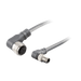 Sensor-Actuator Cordset, Double-ended, M12 A-code 3-pin Angled Female, to M8 A-code 3-pin Angled Male, with PUR grey jacket 0.25mm² (24 AWG) 5 million bending cycles cable, 0.5 m
