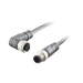 Sensor-Actuator Cordset, Double-ended, M12 A-code 8-pin Angled Female, to M12 A-code 8-pin Straight Male, with PUR grey jacket 0.25mm² (24 AWG) Shielded 5 million bending cycles cable, 5 m