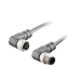 Sensor-Actuator Cordset, Double-ended, M12 A-code 8-pin Angled Female, to M12 A-code 8-pin Angled Male, with PUR grey jacket 0.25mm² (24 AWG) Shielded 5 million bending cycles cable, 15 m