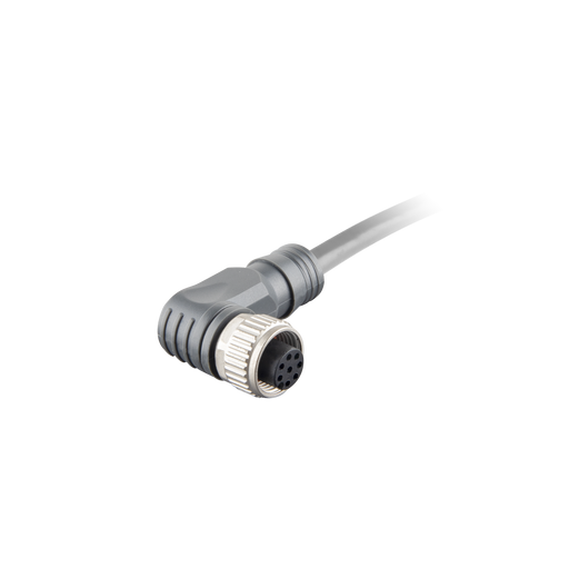 Sensor-Actuator Cordset, Single-ended, M12 A-code 8-pin Angled Female, with PVC grey jacket 0.25mm² (24 AWG) cable, 5 m