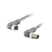 Sensor-Actuator Cordset, Double-ended, M8 A-code 3-pin Angled Female, to M8 A-code 3-pin Angled Male, with PUR grey jacket 0.25mm² (24 AWG) 5 million bending cycles cable, 5 m