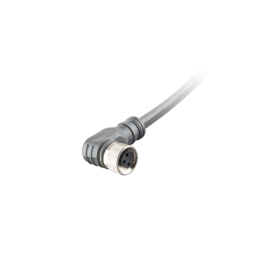 Sensor-Actuator Cordset, Single-ended, M8 A-code 3-pin Angled Female, with PUR grey jacket 0.25mm² (24 AWG) Shielded 5 million bending cycles cable, 10 m