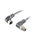 Sensor-Actuator Cordset, Double-ended, M8 A-code 4-pin Angled Female, to M8 A-code 4-pin Angled Male, with PUR grey jacket 0.25mm² (24 AWG) 5 million bending cycles cable, 2 m