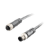 Sensor-Actuator Cordset, Double-ended, M12 A-code 12-pin Straight Female, to M12 A-code 12-pin Straight Male, with PVC grey jacket 0.25mm² (24 AWG) cable, 1 m