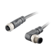 Sensor-Actuator Cordset, Double-ended, M12 A-code 4-pin Straight Female, to M12 A-code 4-pin Angled Male, with PUR grey jacket 0.34mm² (22 AWG) Shielded 5 million bending cycles cable, 5 m