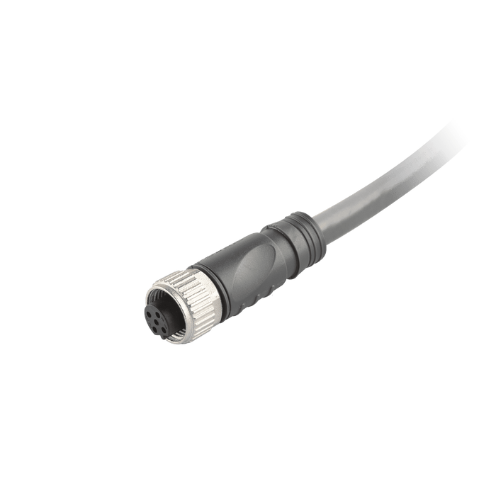 Sensor-Actuator Cordset, Single-ended, M12 A-code 5-pin Straight Female, with PVC grey jacket 0.34mm² (22 AWG) Shielded cable, 2 m