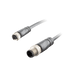 Sensor-Actuator Cordset, Double-ended, M8 A-code 3-pin Straight Female, to M12 A-code 3-pin Straight Male, with PUR grey jacket 0.25mm² (24 AWG) 5 million bending cycles cable, 4 m