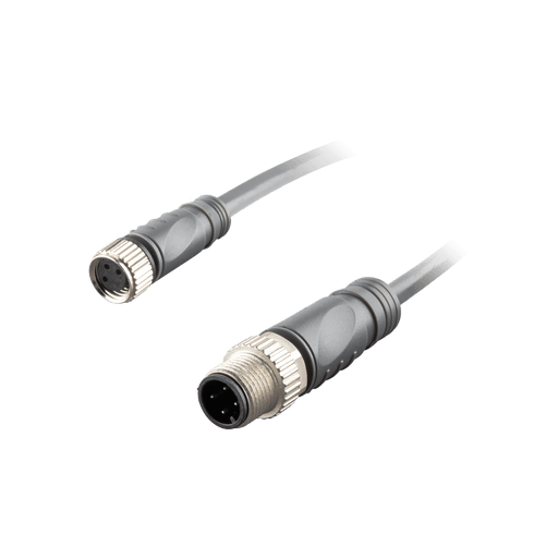 Sensor-Actuator Cordset, Double-ended, M8 A-code 3-pin Straight Female, to M12 A-code 3-pin Straight Male, with PUR grey jacket 0.25mm² (24 AWG) 5 million bending cycles cable, 8 m