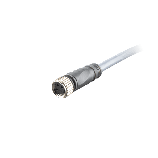 Sensor-Actuator Cordset, Single-ended, M8 A-code 3-pin Straight Female, with PUR grey jacket 0.25mm² (24 AWG) 5 million bending cycles cable, 3 m