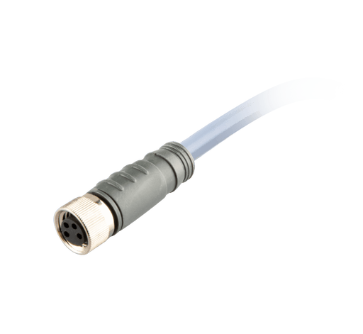 Sensor-Actuator Cordset, Single-ended, M8 A-code 4-pin Straight Female, with PUR grey jacket 0.25mm² (24 AWG) 5 million bending cycles cable, 2 m