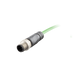 Ethernet Cordset, Single-ended, M12 D-code 4-pin Straight Male,With PUR green jacket 1 × 4 × 0.14 mm²(26 AWG) 5 million bending cycles Cable,10 m