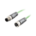 Ethernet Cordset,Double-ended, M12 D-code 4-pin Straight Male,to M12 D-code 4-pin Straight Female,With PVC green jacket 1 × 4 × 0.34 mm² (22 AWG) Cable,5 m