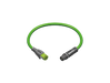 Ethernet Cordset,Double-ended, M12 D-code 4-pin Straight Male,to RJ45 4-pin Straight Male,With PUR green jacket 1 × 4 × 0.34 mm² (22 AWG) 5 million bending cycles Cable,2.5 m