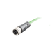 Ethernet Cordset, Single-ended, M12 D-code 4-pin Straight Female,With PVC green jacket 1 × 4 × 0.34 mm² (22 AWG) Cable,2 m