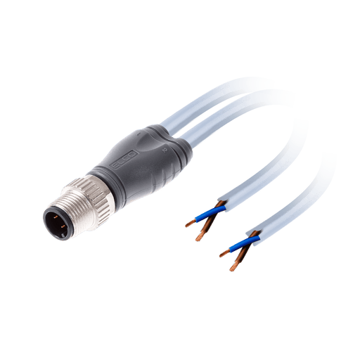 Y-Splitter, M12 A-code 4-pin Straight Male, to 2x Cable, with PUR grey jacket 3 x 0.34mm² (22 AWG)  5 million bending cycles Cable,6 m/6 m